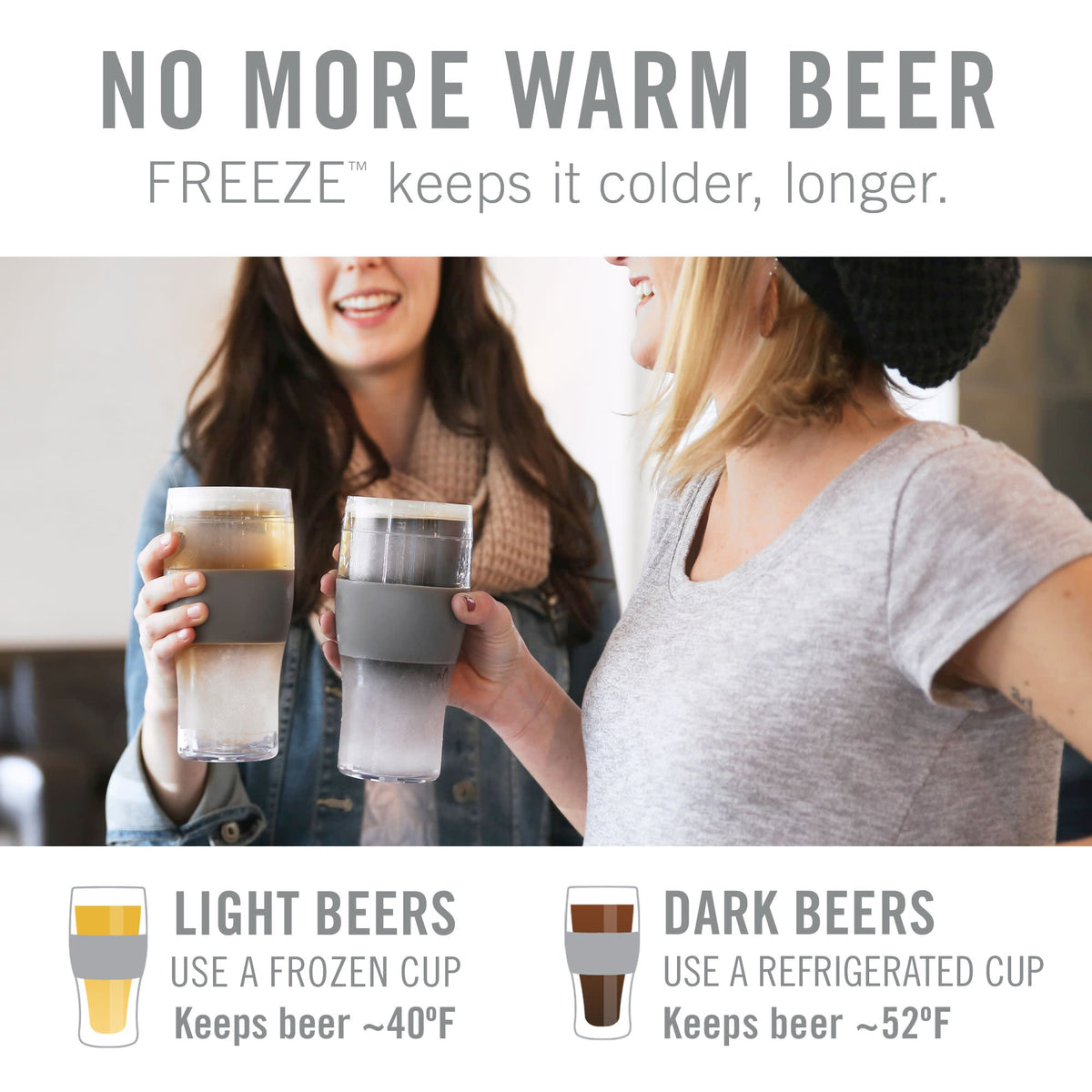 Beer Freeze Cooling Cups by Host , Set of 2 / Marble