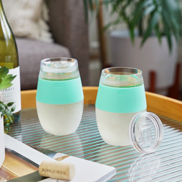 Host Wine Freeze Cooling Cups - Set of 2 Blue