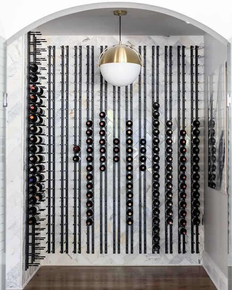 Ultra Wine Racks Straight Wall Rails – 2FT Metal Wine Rack (6 Bottles)