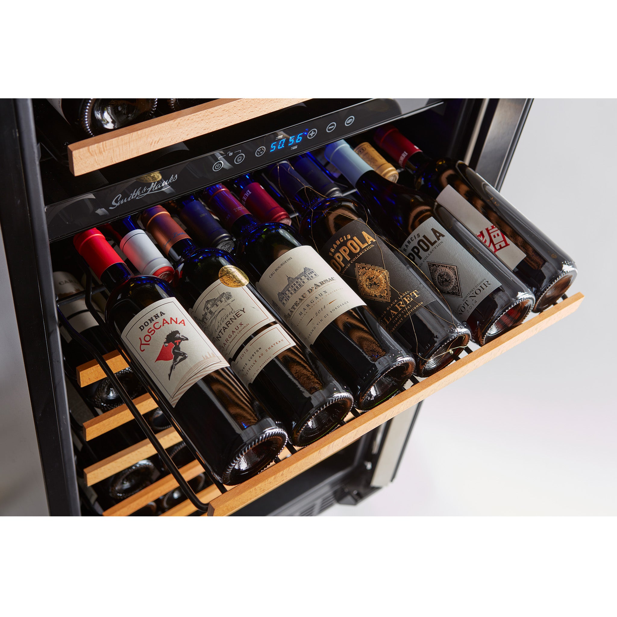 Smith & Hanks - 24" 166 Bottle Premium Dual Zone Wine Cooler with Seamless Stainless Steel Trim Door (RE100041)