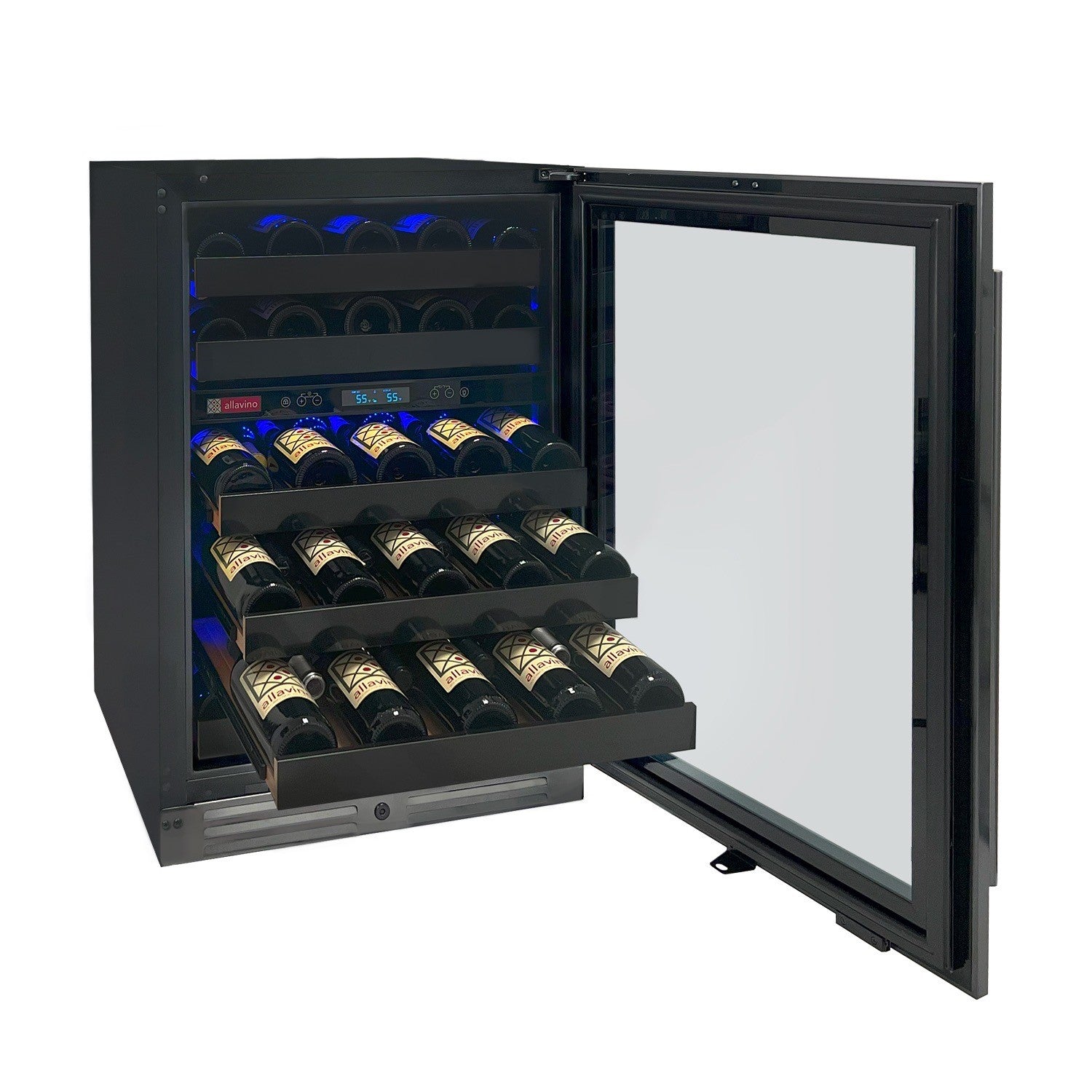 Allavino - 24" 50 Bottle Reserva Series Dual Zone Black Stainless Steel Wine Cooler (BDW5034D-2BSR)