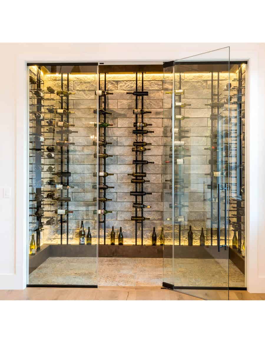 Ultra Wine Racks Floor-to-Ceiling Mounted Wine Rack Display — 1-Sided (63 Bottles)