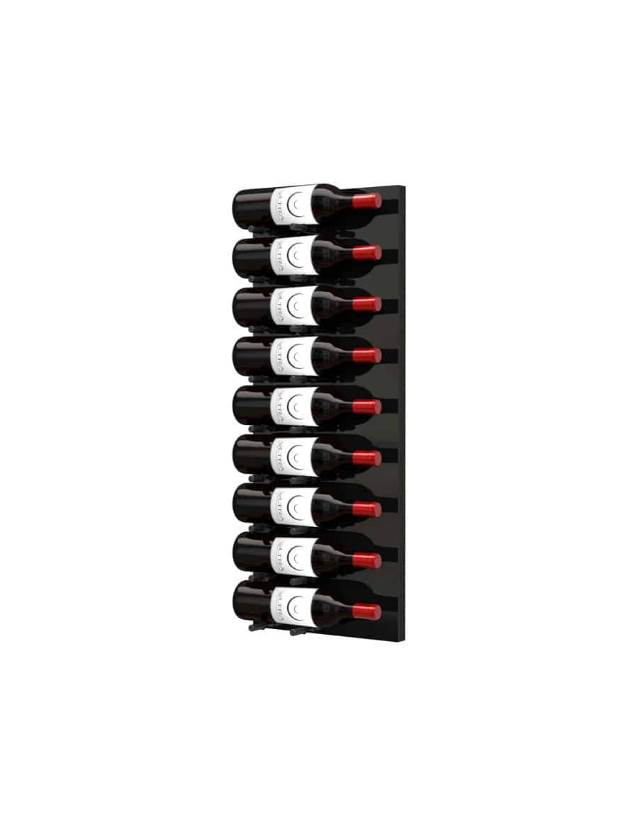 Ultra Wine Racks Fusion HZ Label-Out Wine Wall Black Acrylic (3 Foot) w/ LED Option