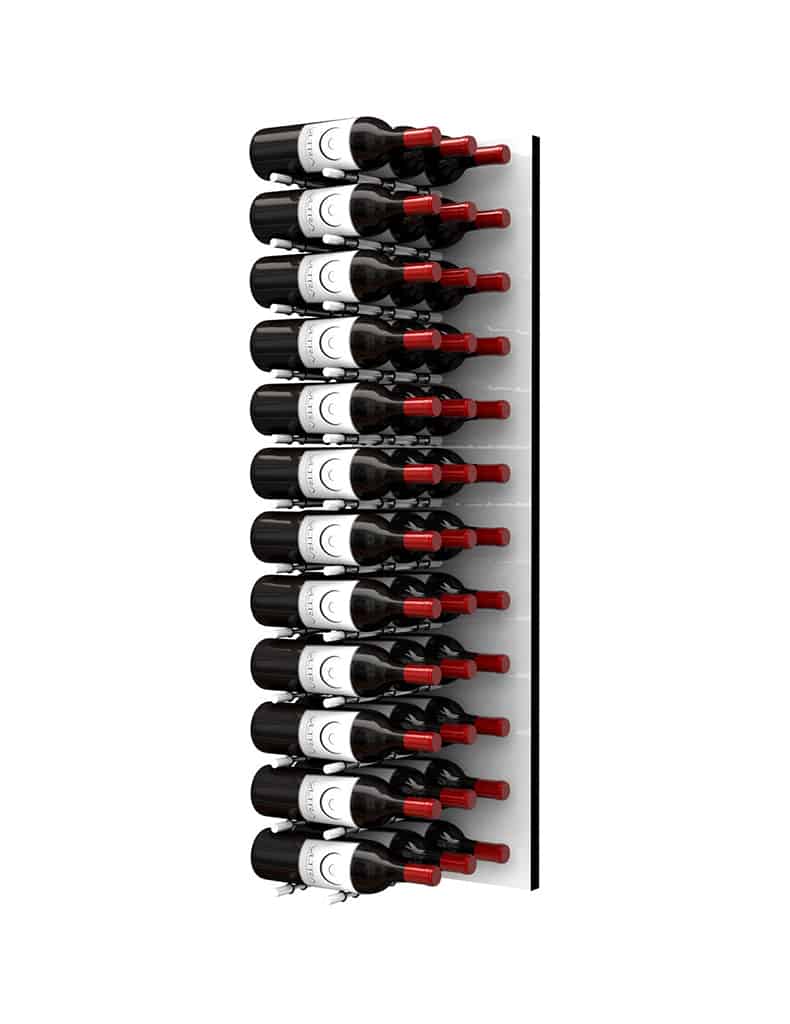Ultra Wine Racks Fusion HZ Label Out Wine Wall White Acrylic (4 Foot) w/ LED Option