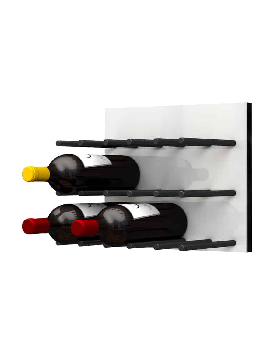 Ultra Wine Racks ST Fusion Panel Wine Rack w/ LED Option — White Acrylic (9 Bottles)