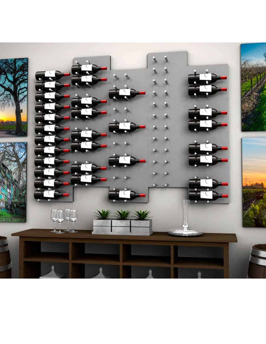 Ultra Wine Racks Fusion HZ Label Out Wine Wall Alumasteel (4 Foot) w/ LED Option