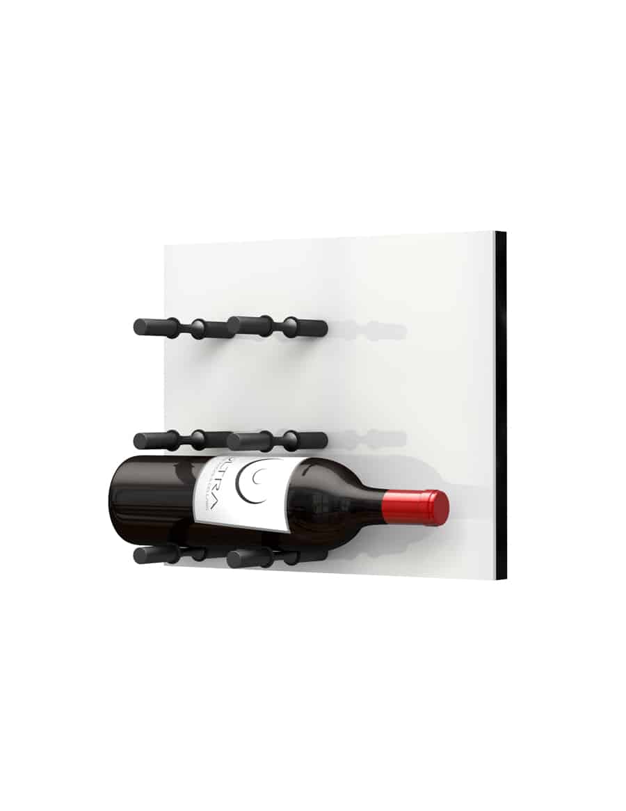 Ultra Wine Racks HZ Fusion Panel Wine Rack w/ LED Option — White Acrylic (3 To 9 Bottles)