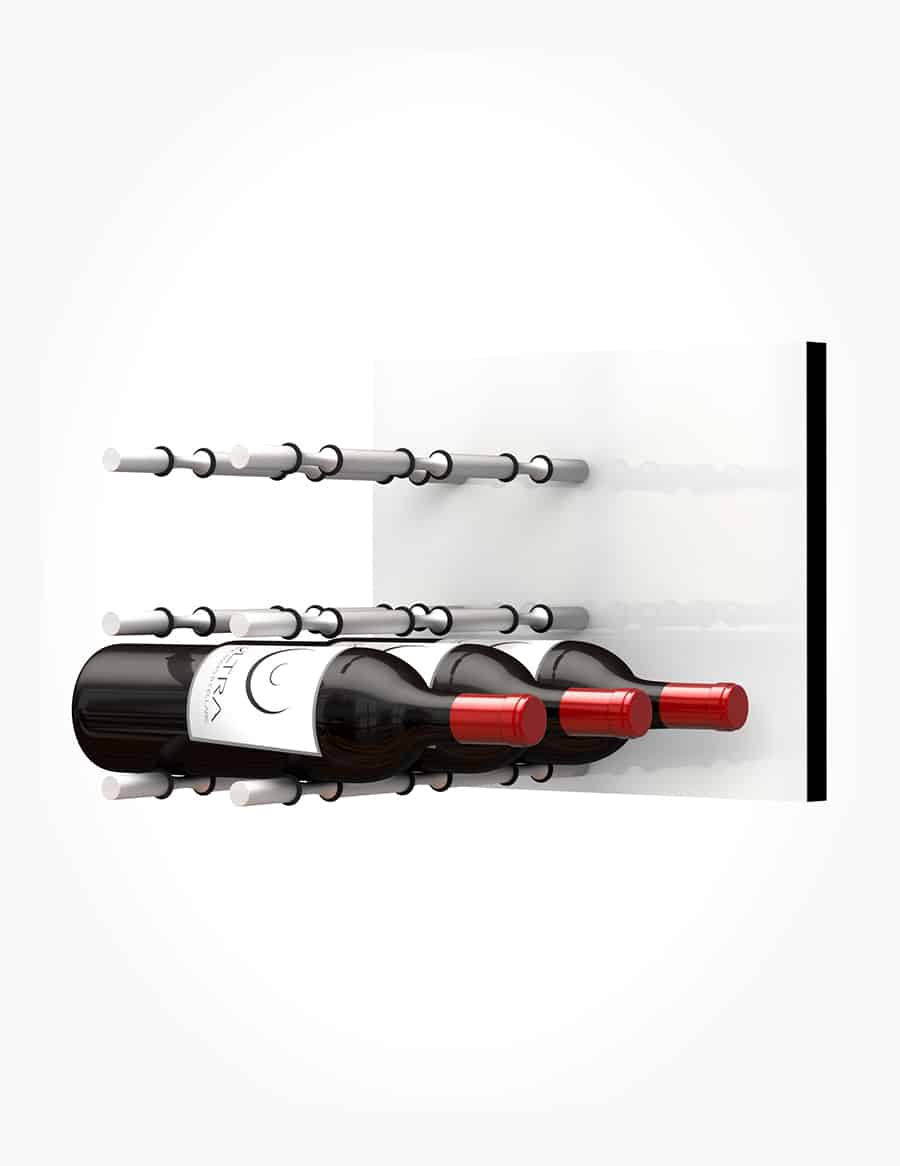 Ultra Wine Racks HZ Fusion Panel Wine Rack w/ LED Option — White Acrylic (3 To 9 Bottles)