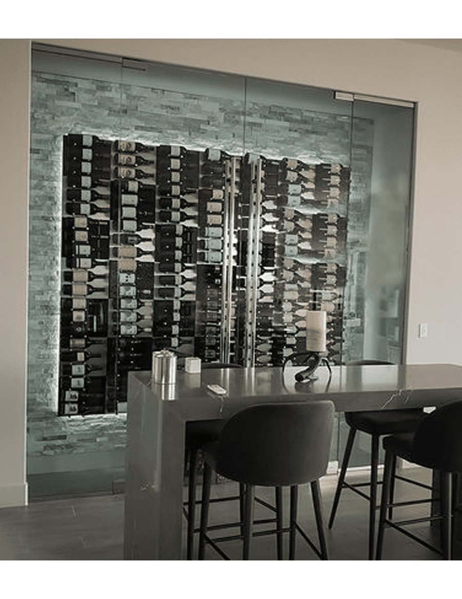 Ultra Wine Racks HZ Fusion Panel Wine Rack w/ LED Option — Black Acrylic (3 To 9 Bottles)