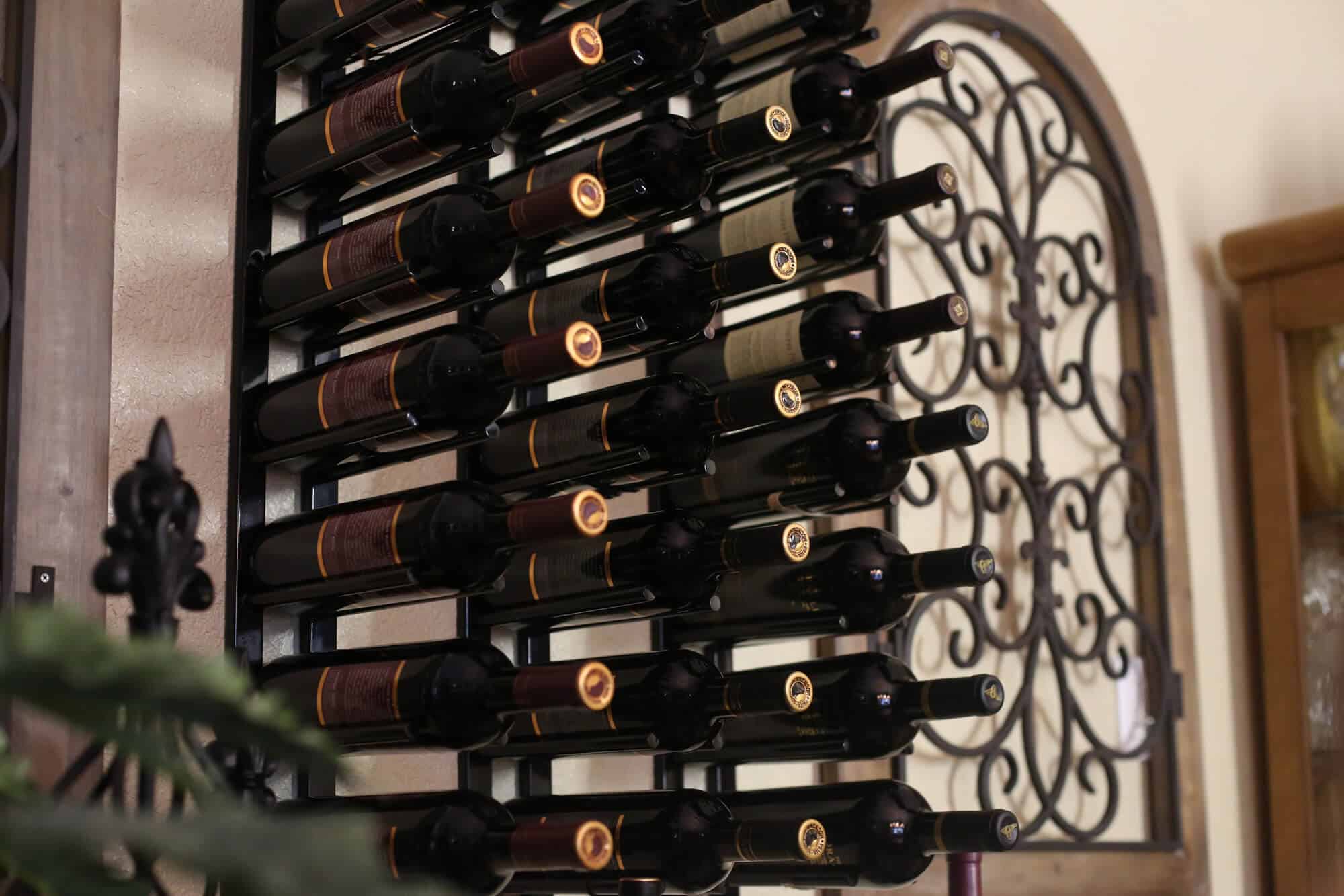Ultra Wine Racks Straight Wall Rails – 2FT Metal Wine Rack (6 Bottles)