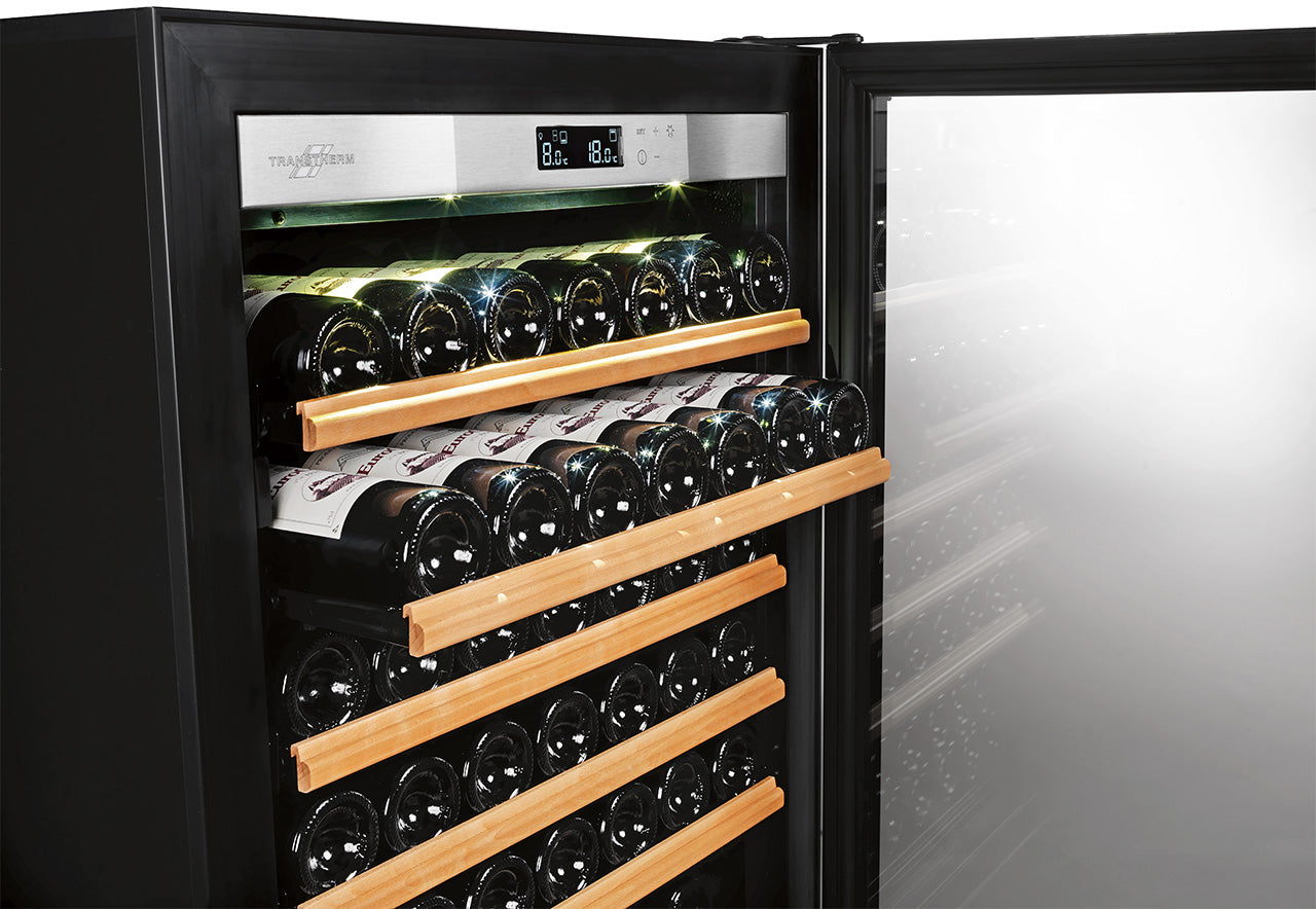 Transtherm - 54" Ermitage 364 Bottles Dual Zone Black Side by Side Wine Fridge