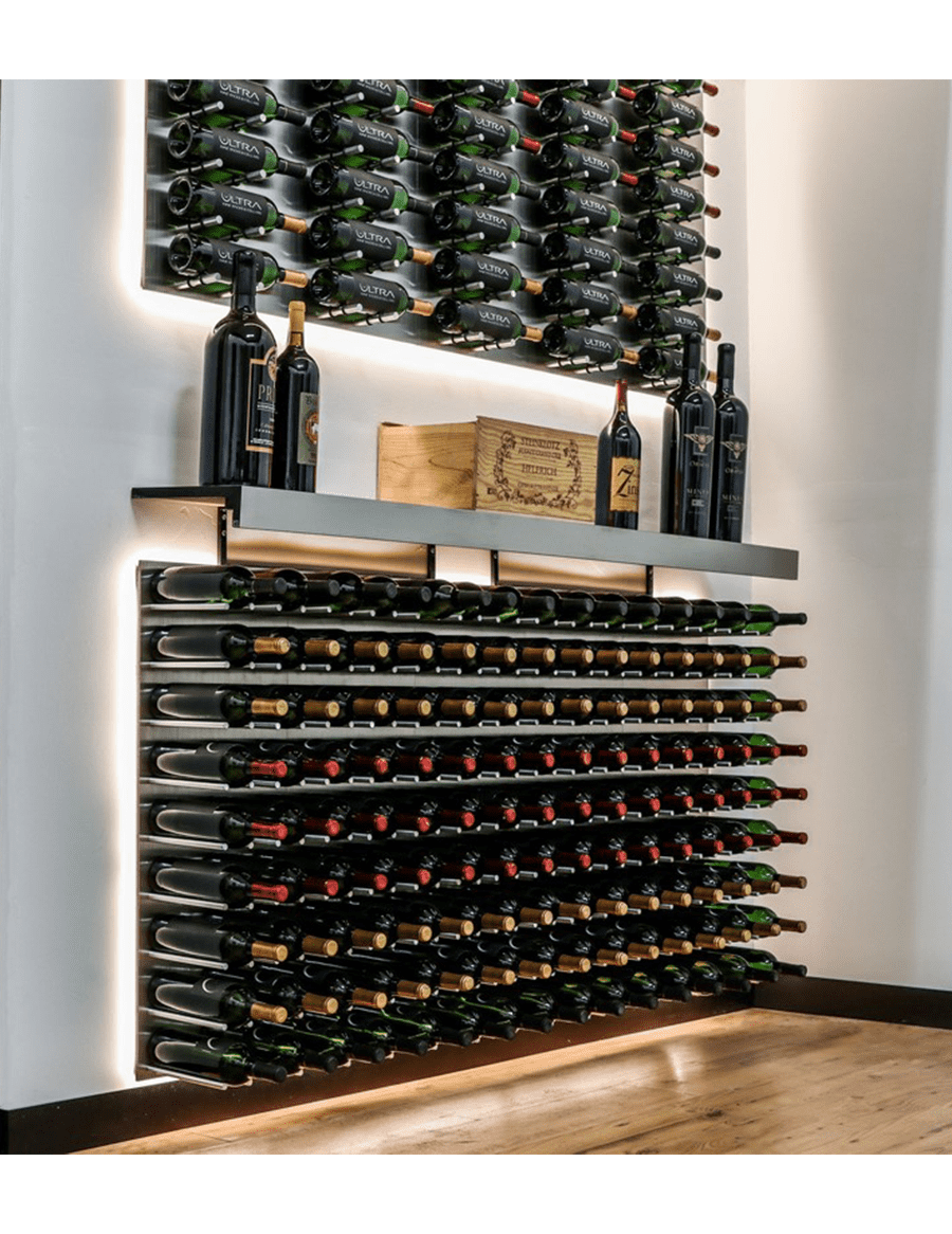 Ultra Wine Racks Fusion ST Cork-Out Wine Wall Alumasteel (3 Foot) w/ LED Option