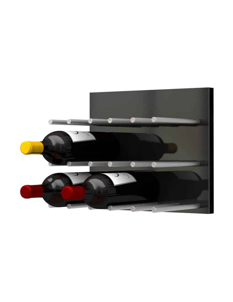 Ultra Wine Racks ST Fusion Panel Wine Rack w/ LED Option — Black Acrylic (9 Bottles)