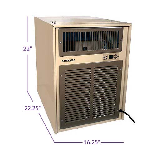Breezaire - 17" Wine Cellar Cooling Unit, 10 Amps 2000 cu.ft. Enclosure (WKL 8000)