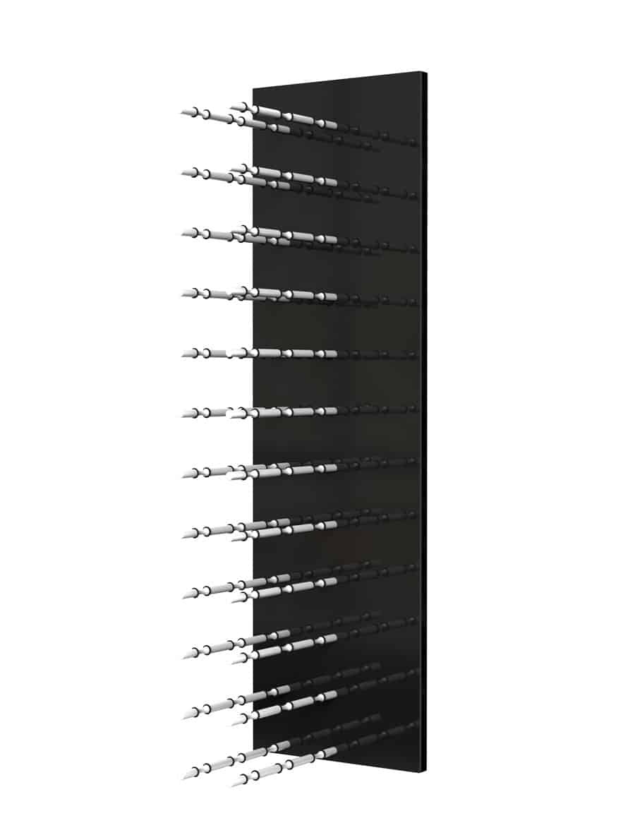 Ultra Wine Racks Fusion HZ Label-Out Wine Wall Black Acrylic (4 Foot) w/ LED Option