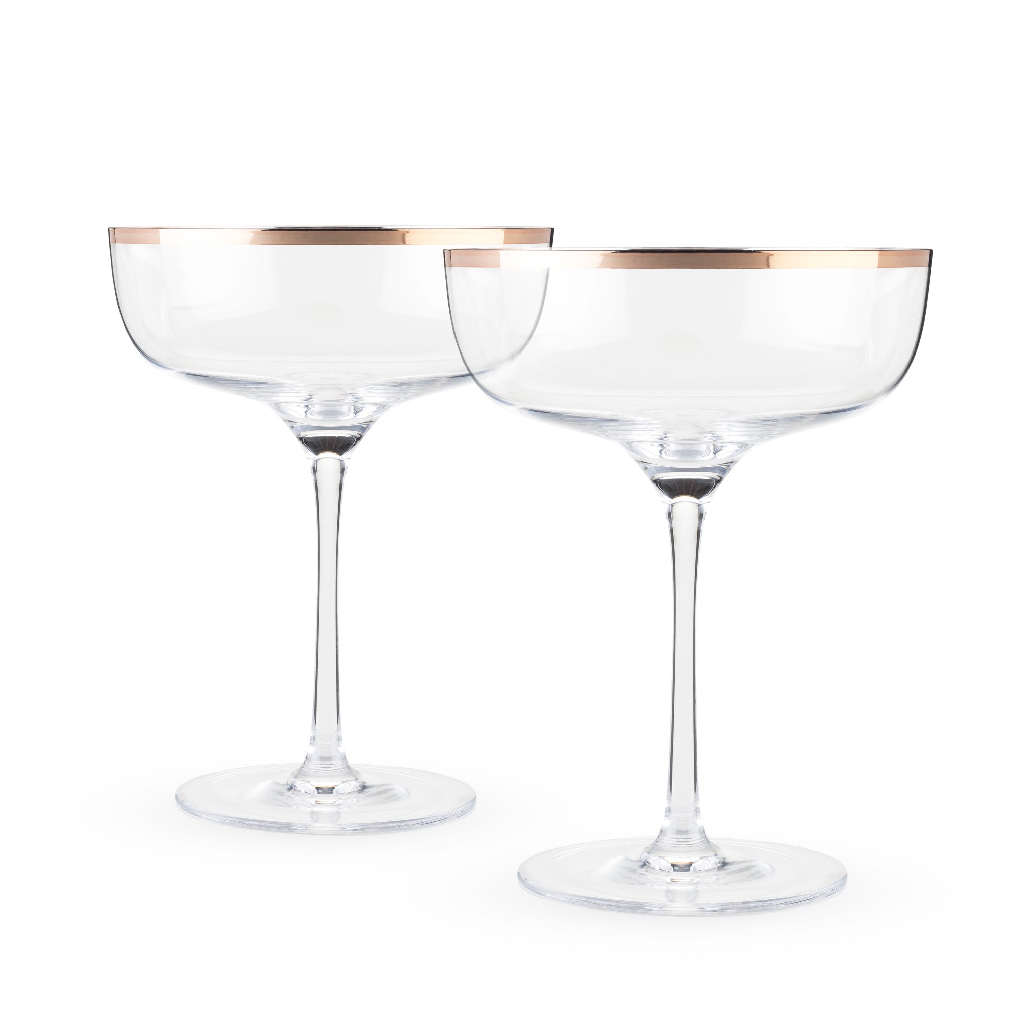 Copper Rim Crystal Coupe Set by Twine®