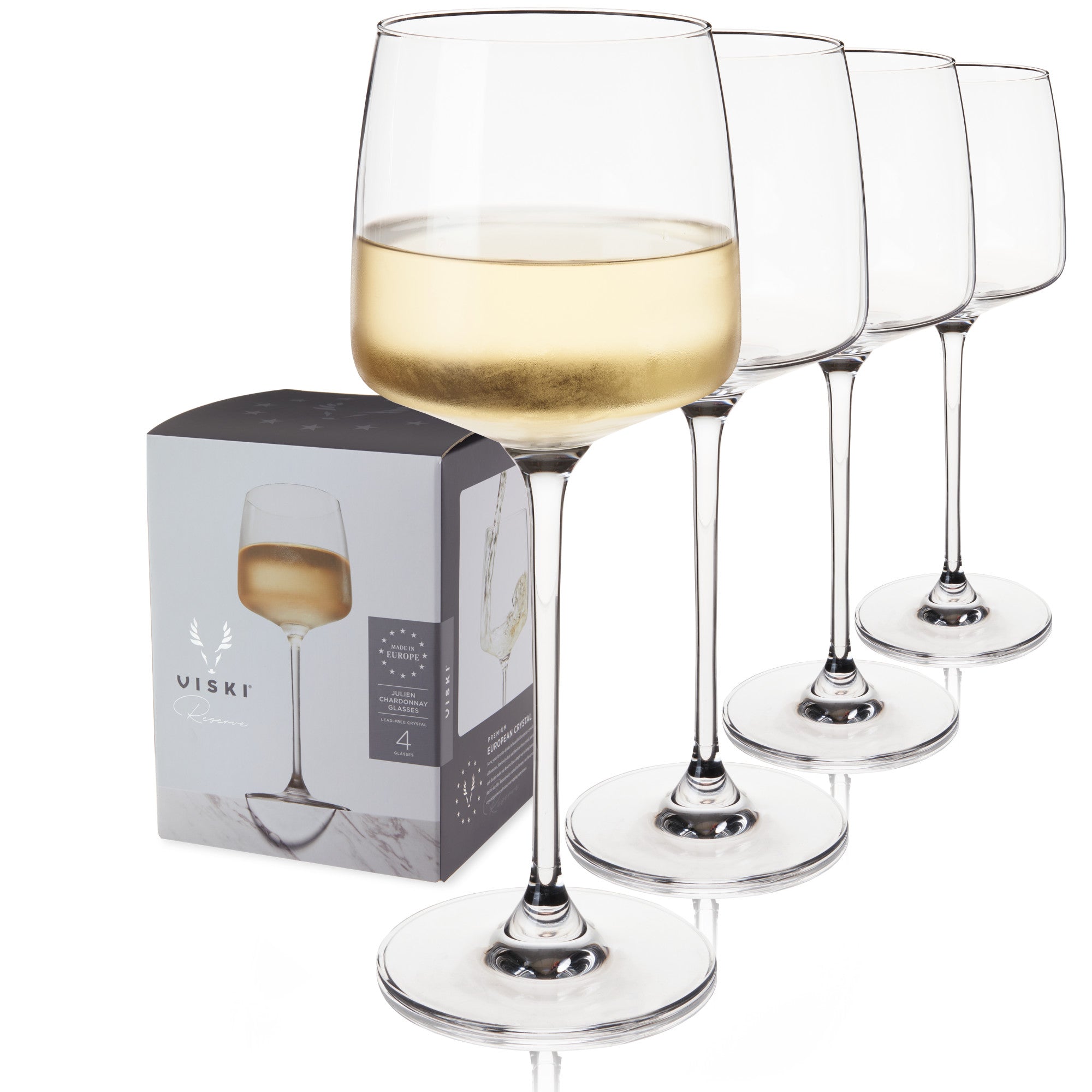 Reserve Julien Crystal Chardonnay Glasses By Viski (Set of 4)