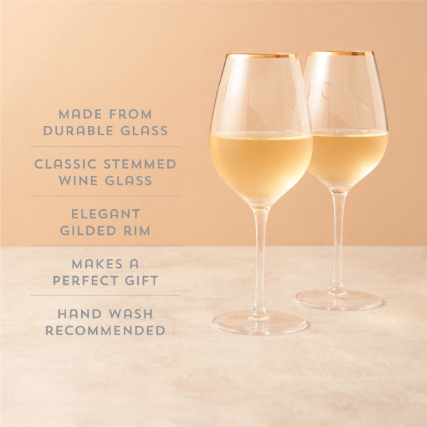 Gilded Stemmed Wine Glass Set by Twine Living® (10760)