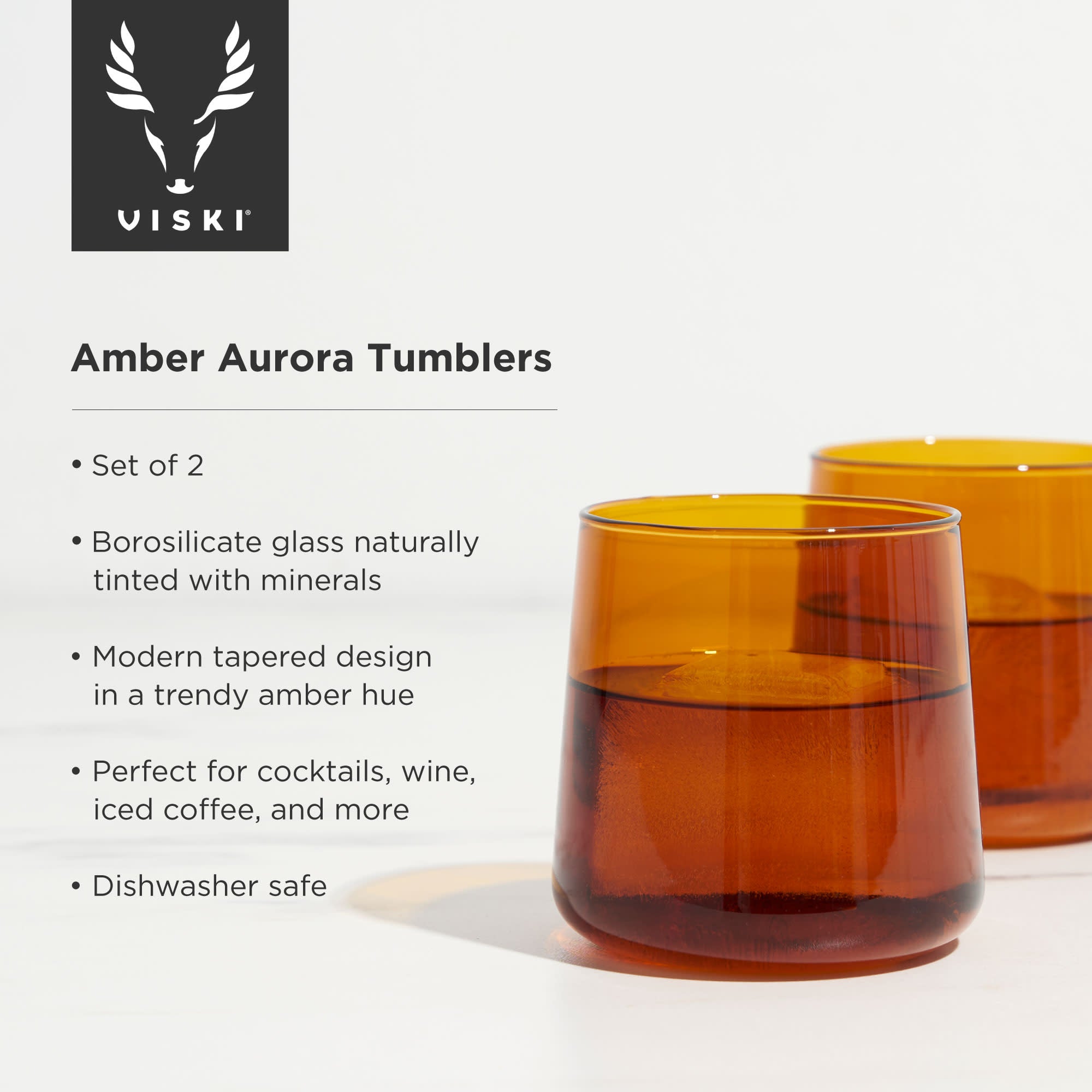 Amber Aurora Cocktail Tumblers (set of 2)