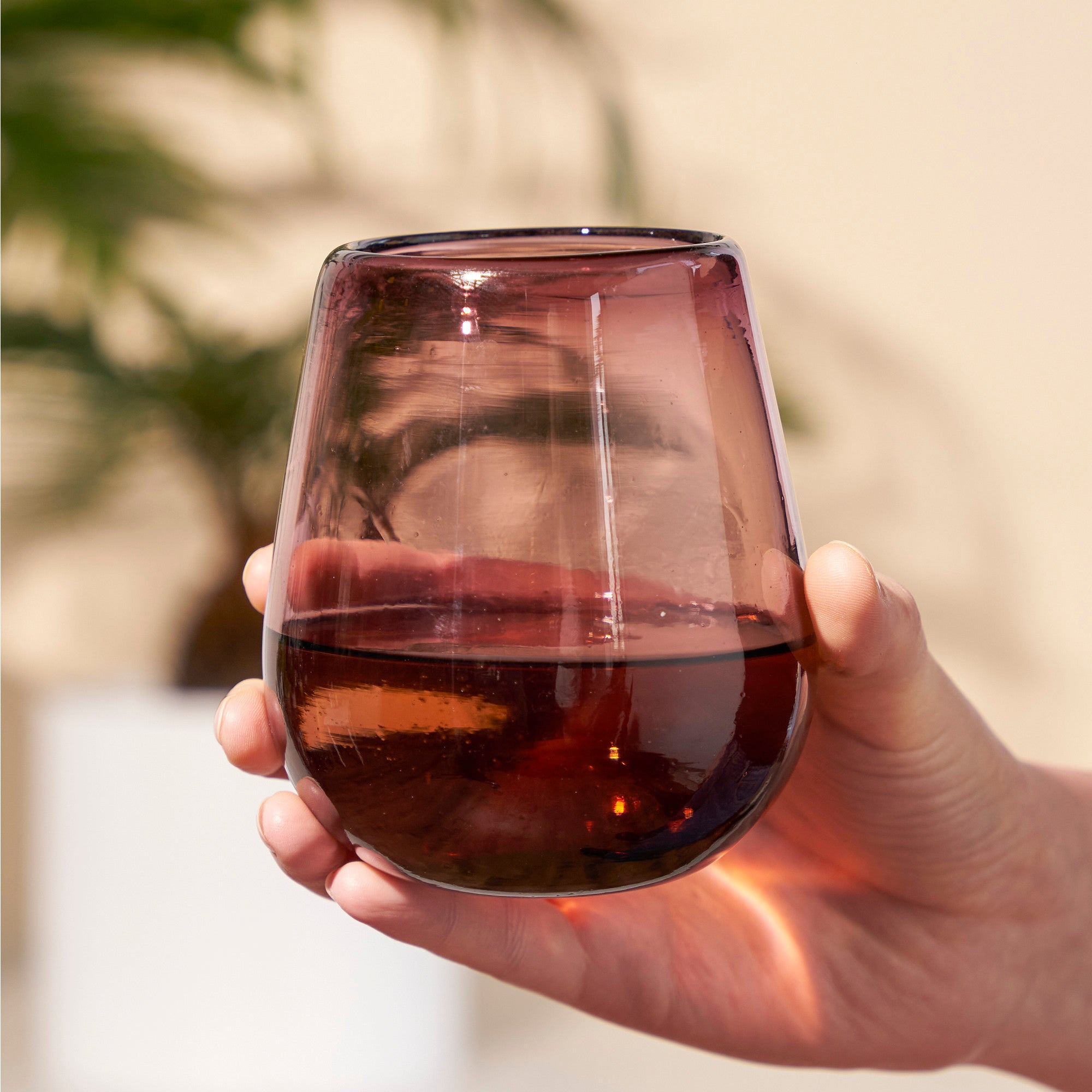 Rosado Recycled Stemless Wine Glass Set by Twine Living (11026)