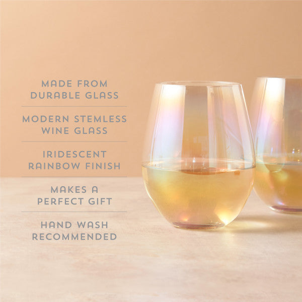 Luster Stemless Wine Glass Set by Twine (10609)