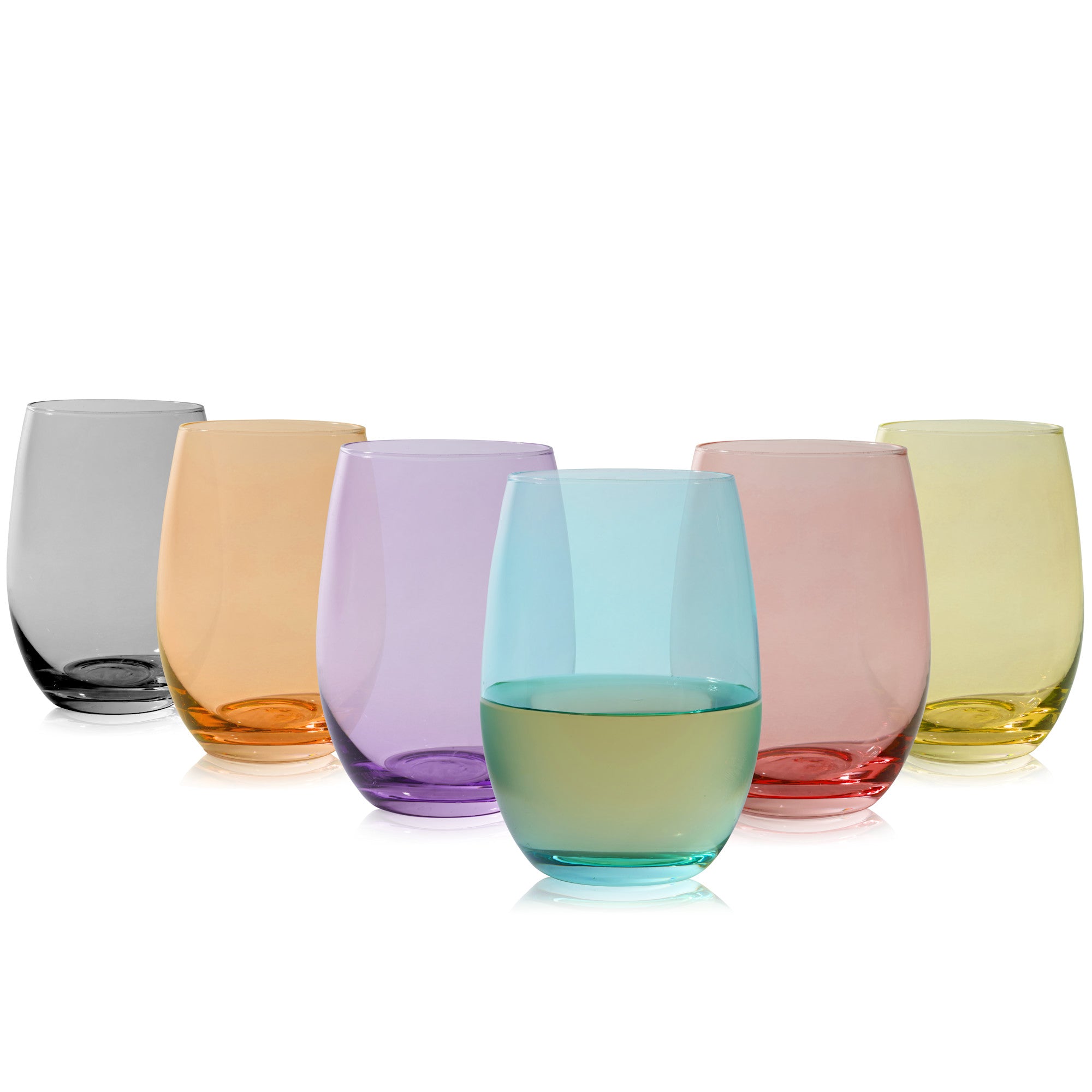 Color Stemless Wine Glass set of 6 by True (11416)