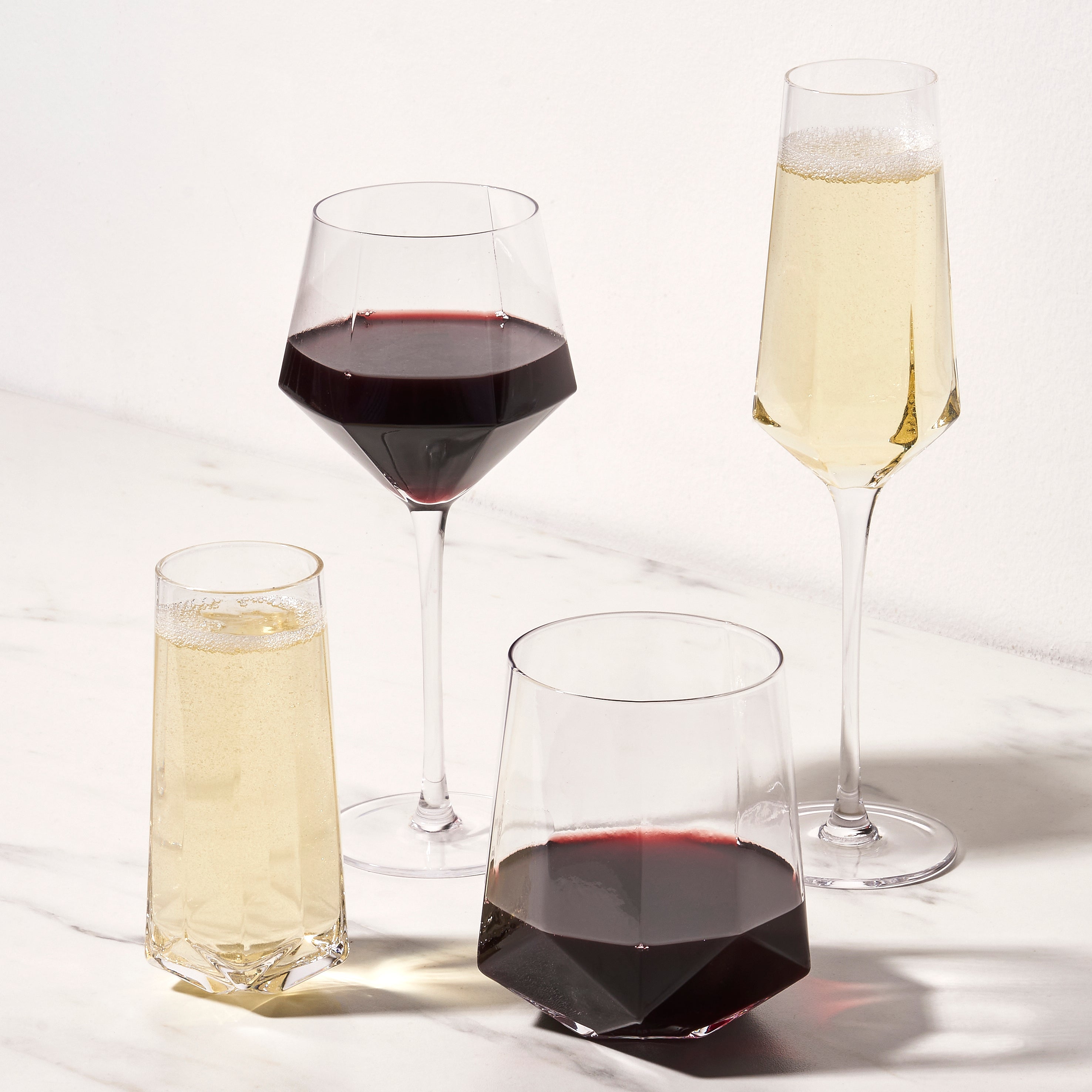 Faceted Crystal Wine Glasses by Viski® (2214)