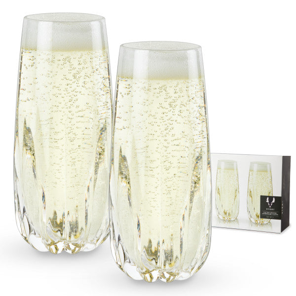 Cactus Crystal Stemless Champagne Flutes by Viski® (5318)