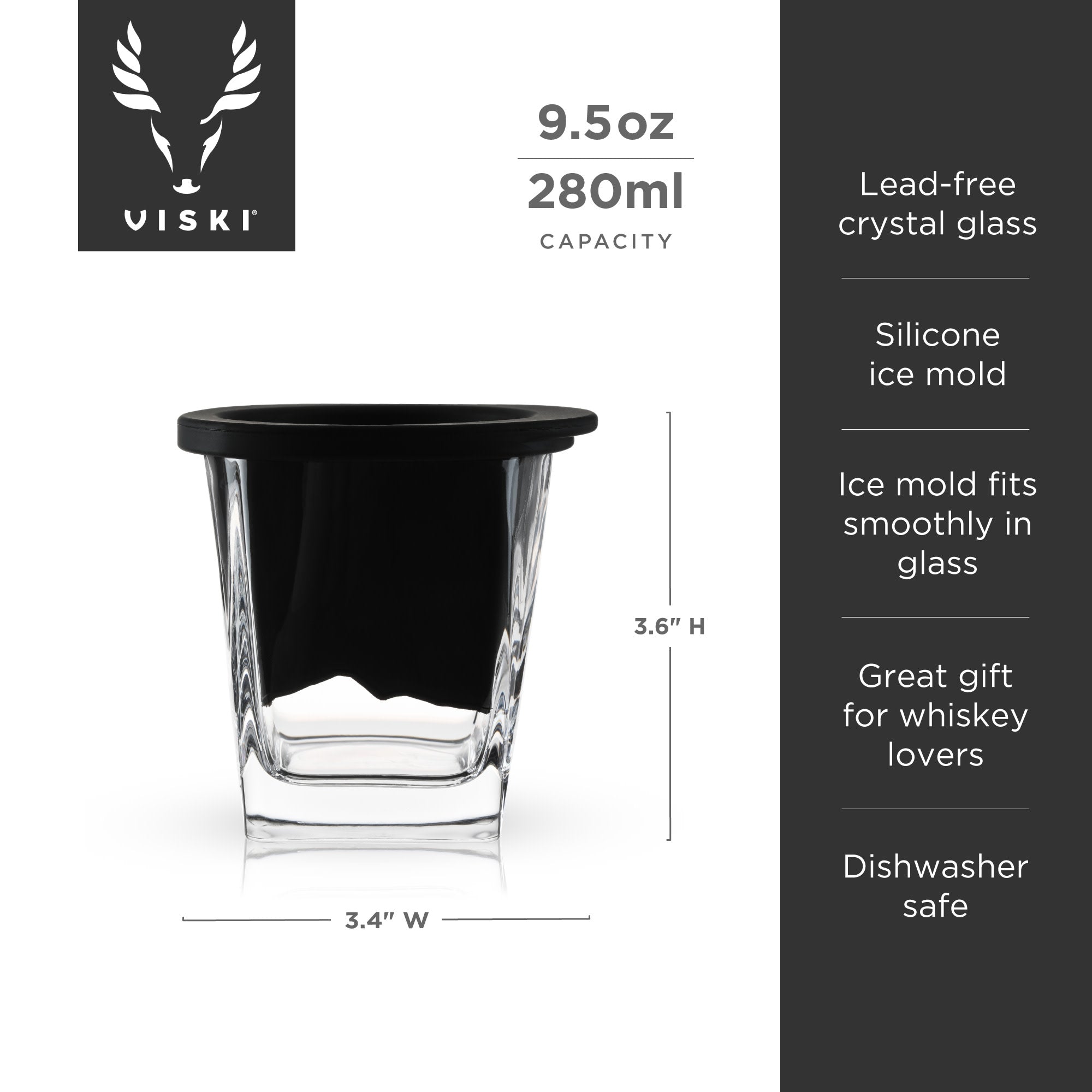 Mountain Ice Mold with 9.5z Glass by Viski