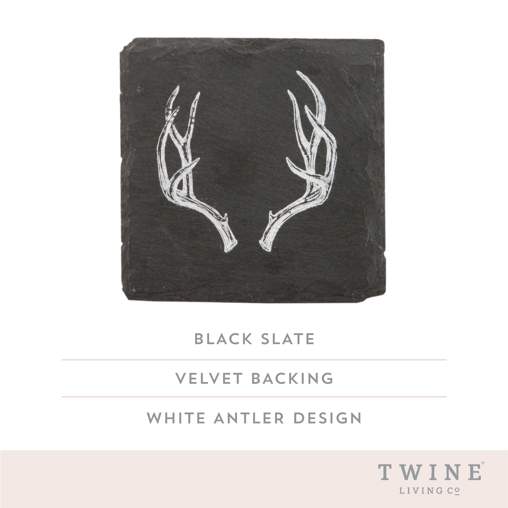 Antler Slate Coasters by Twine® (set of 4)
