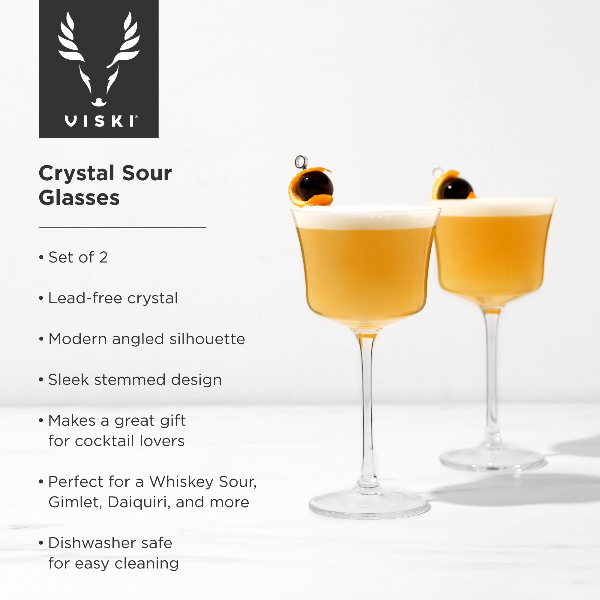 Crystal Sour Glasses by Viski
