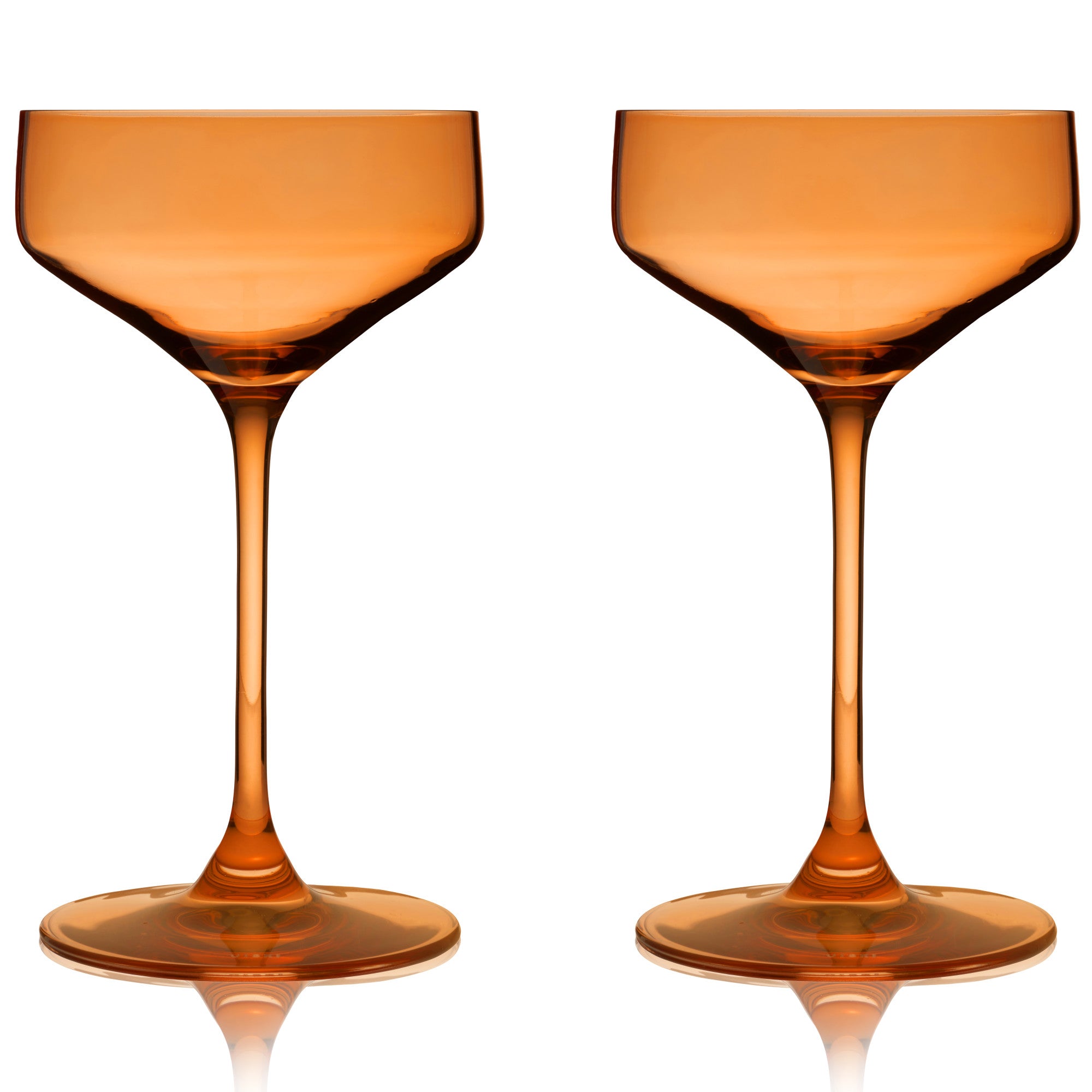 Reserve Nouveau Crystal Coupes in Amber by Viski (set of 2)