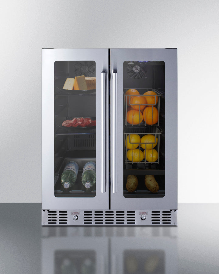Summit - 24" Built-In Dual-Zone ADA Compliant Produce Built-in/Freestanding Refrigerator (ALFD24WBV)