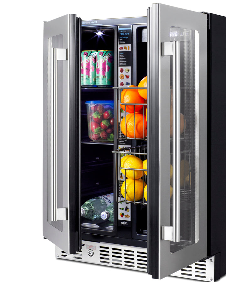 Summit - 24" Built-In Dual-Zone ADA Compliant Produce Built-in/Freestanding Refrigerator (ALFD24WBV)