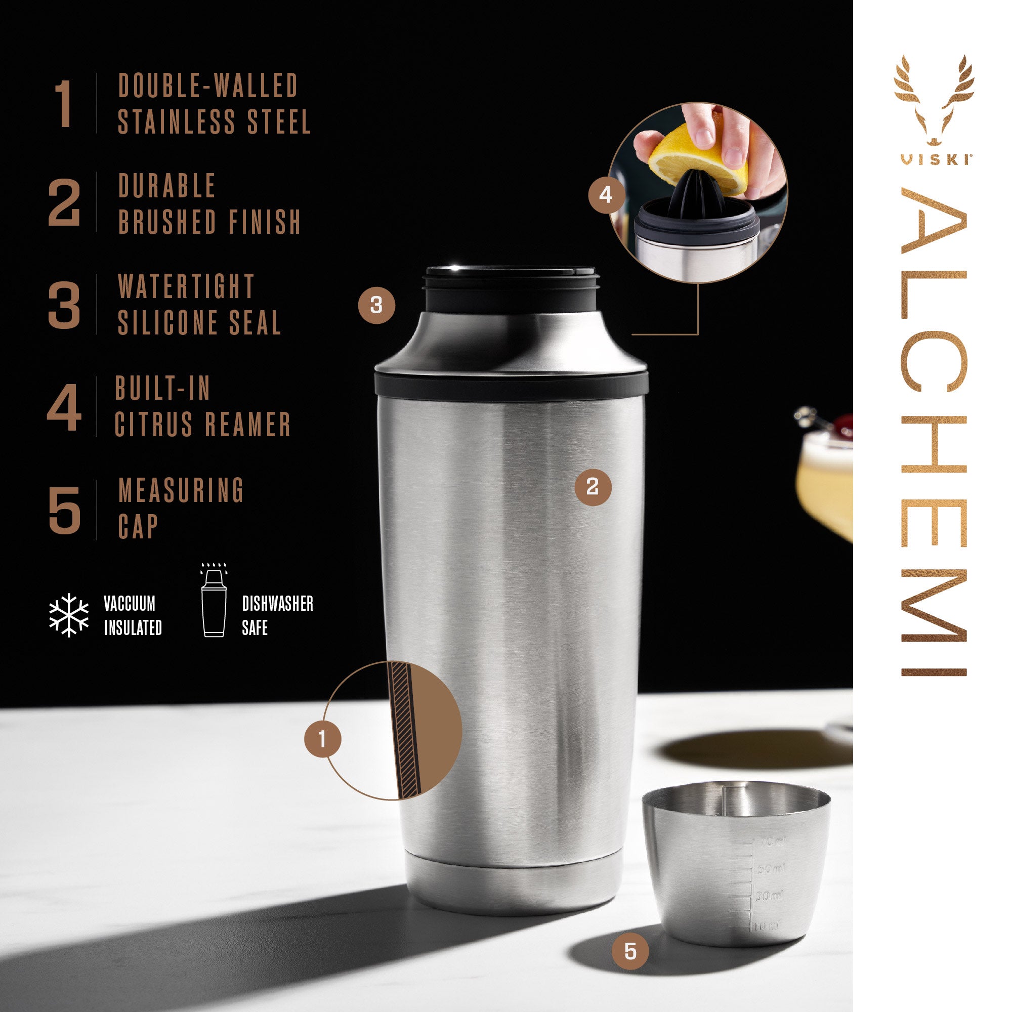 Alchemi Vacuum Insulated Shaker by Viski (11007)