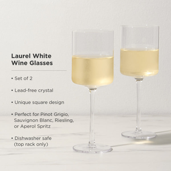 Laurel White Wine Glasses by Viski (10891)