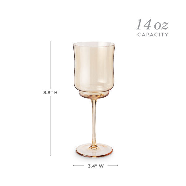 Tulip Stemmed Wine Glass in Amber by Twine Living (10878)