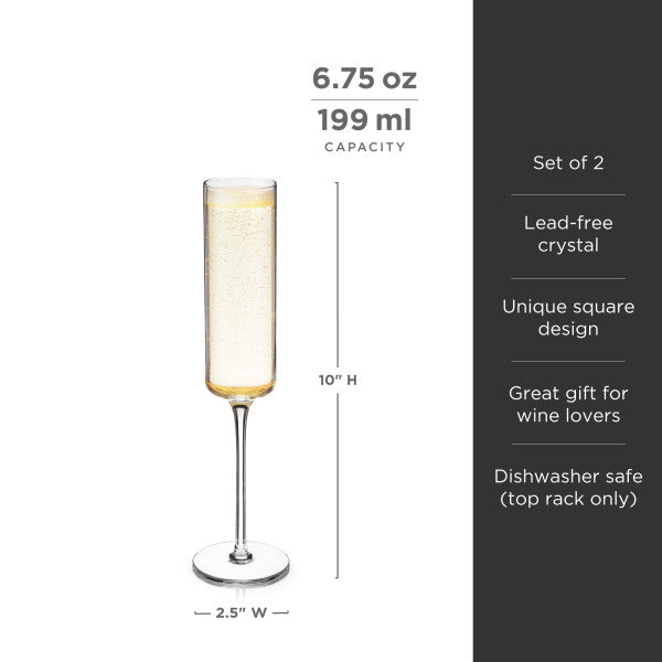 Laurel Champagne Flutes by Viski (10892)