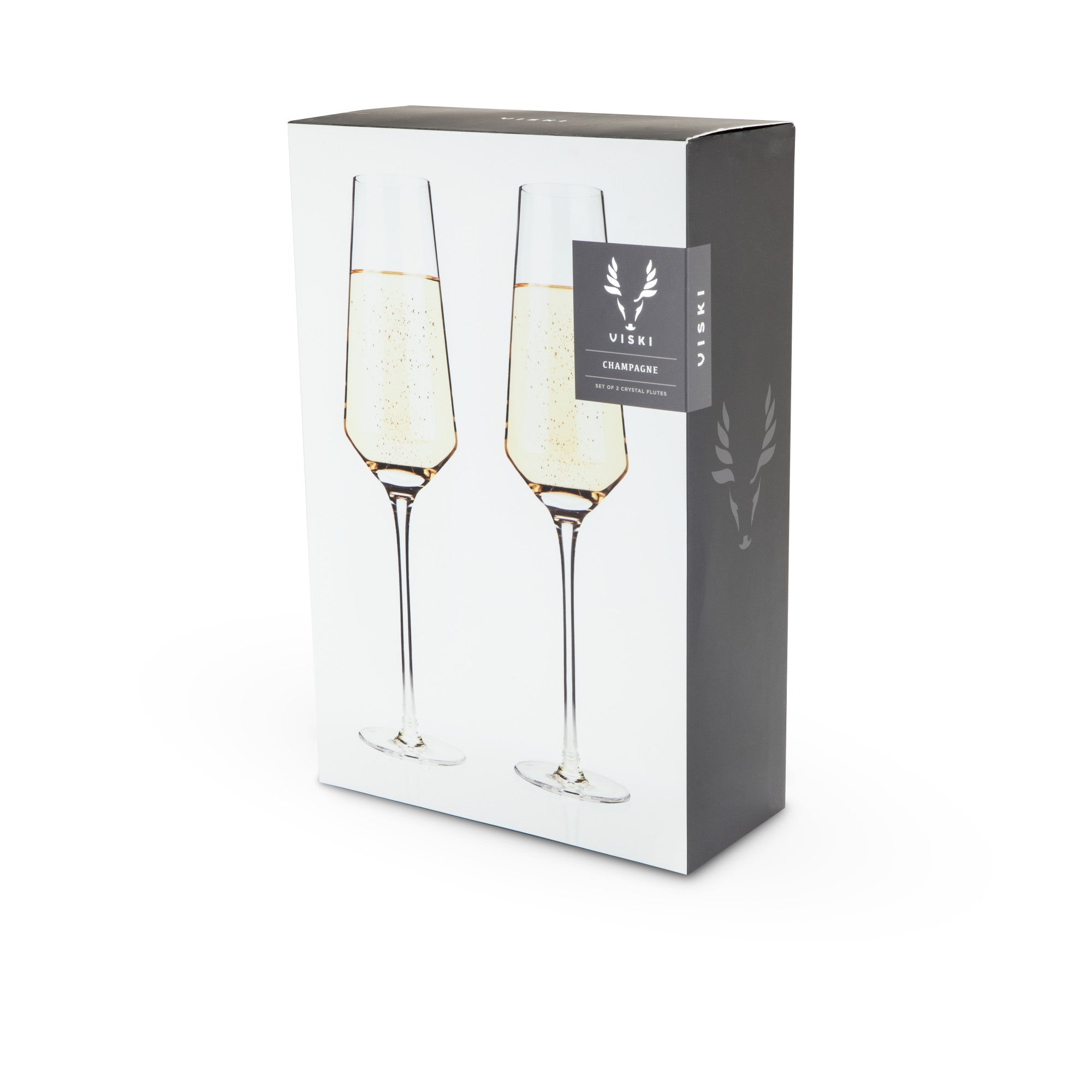 Angled Crystal Champagne Flutes by Viski®