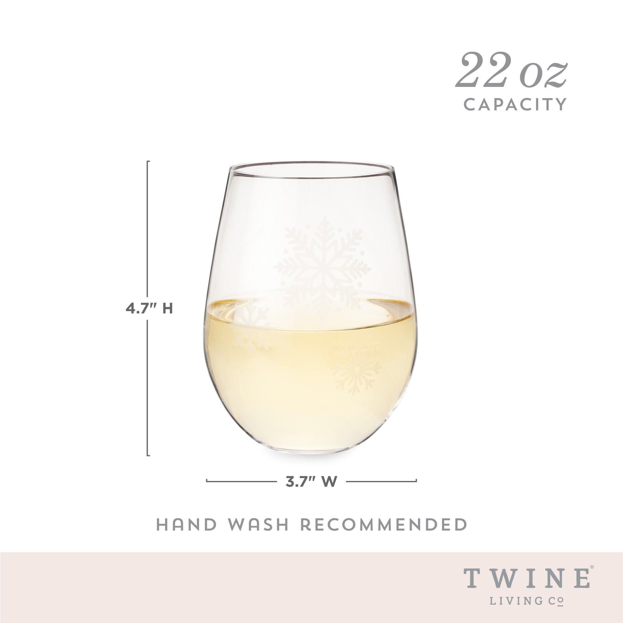 Scattered Snowflakes Stemless Wine Glass by Twine®