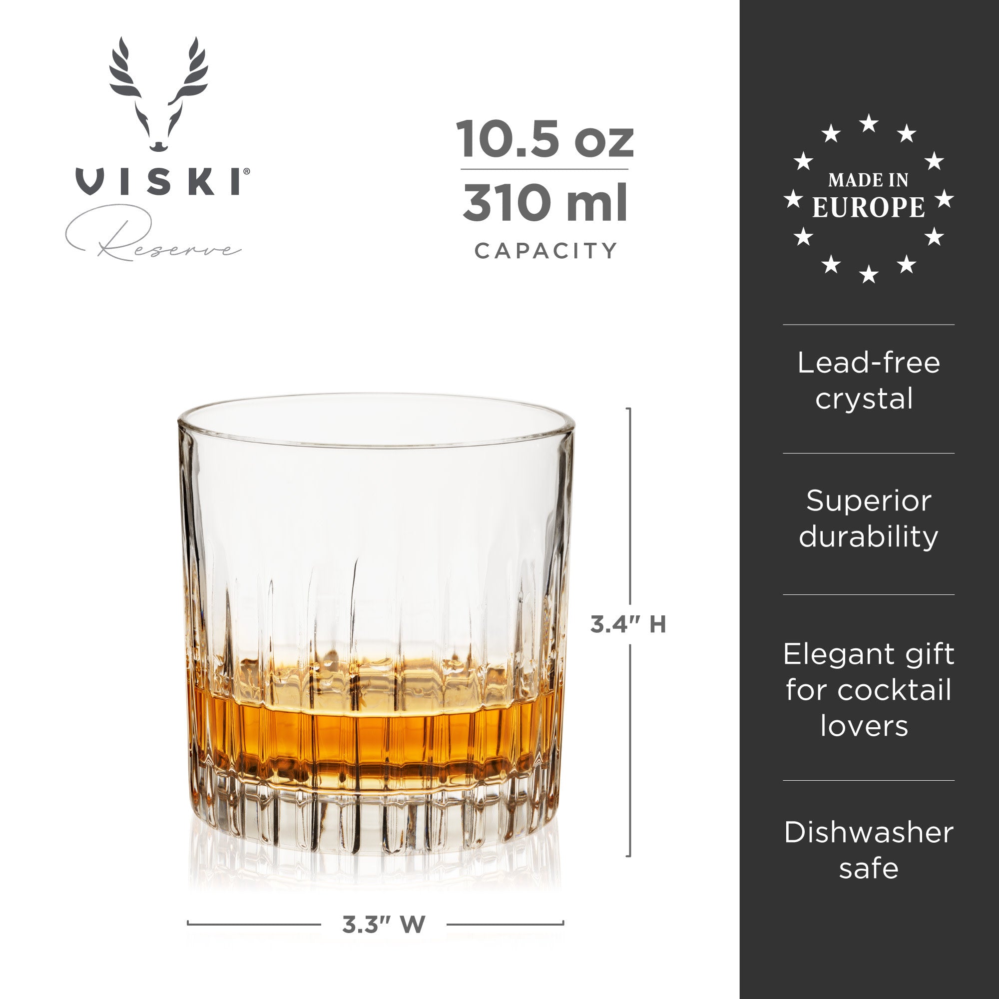 Reserve Milo Crystal Neat Glasses Viski® (10106)