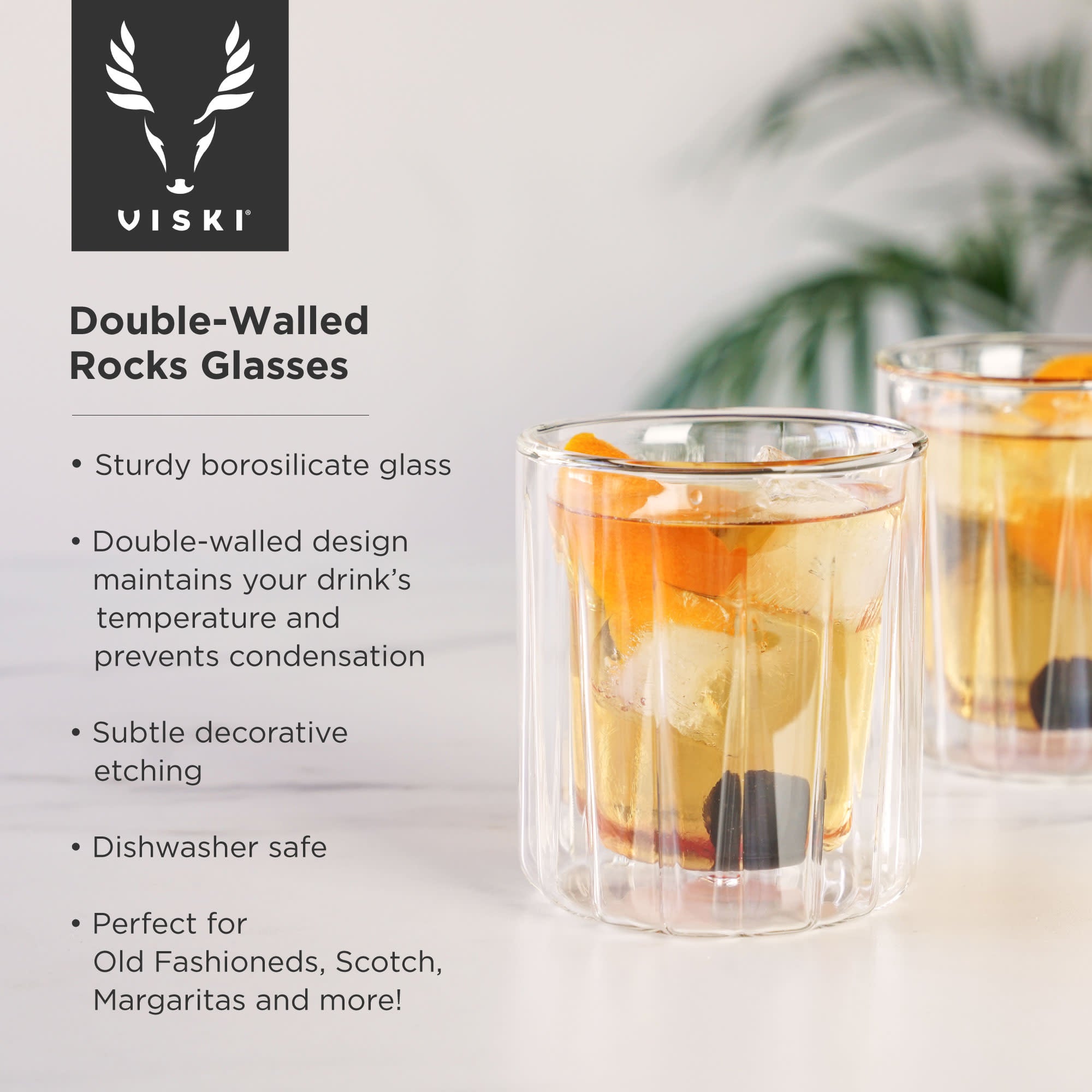 Double Walled Rocks Glasses by Viski (10995)