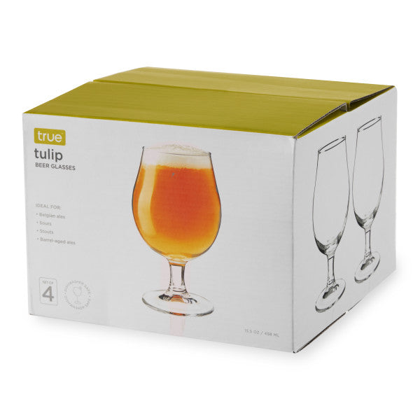 Beer Tulip Glasses, Set of 4 by True (10861)