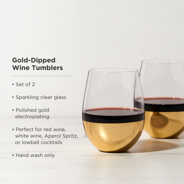 Gold-Dipped Wine Tumblers by Viski (10289)