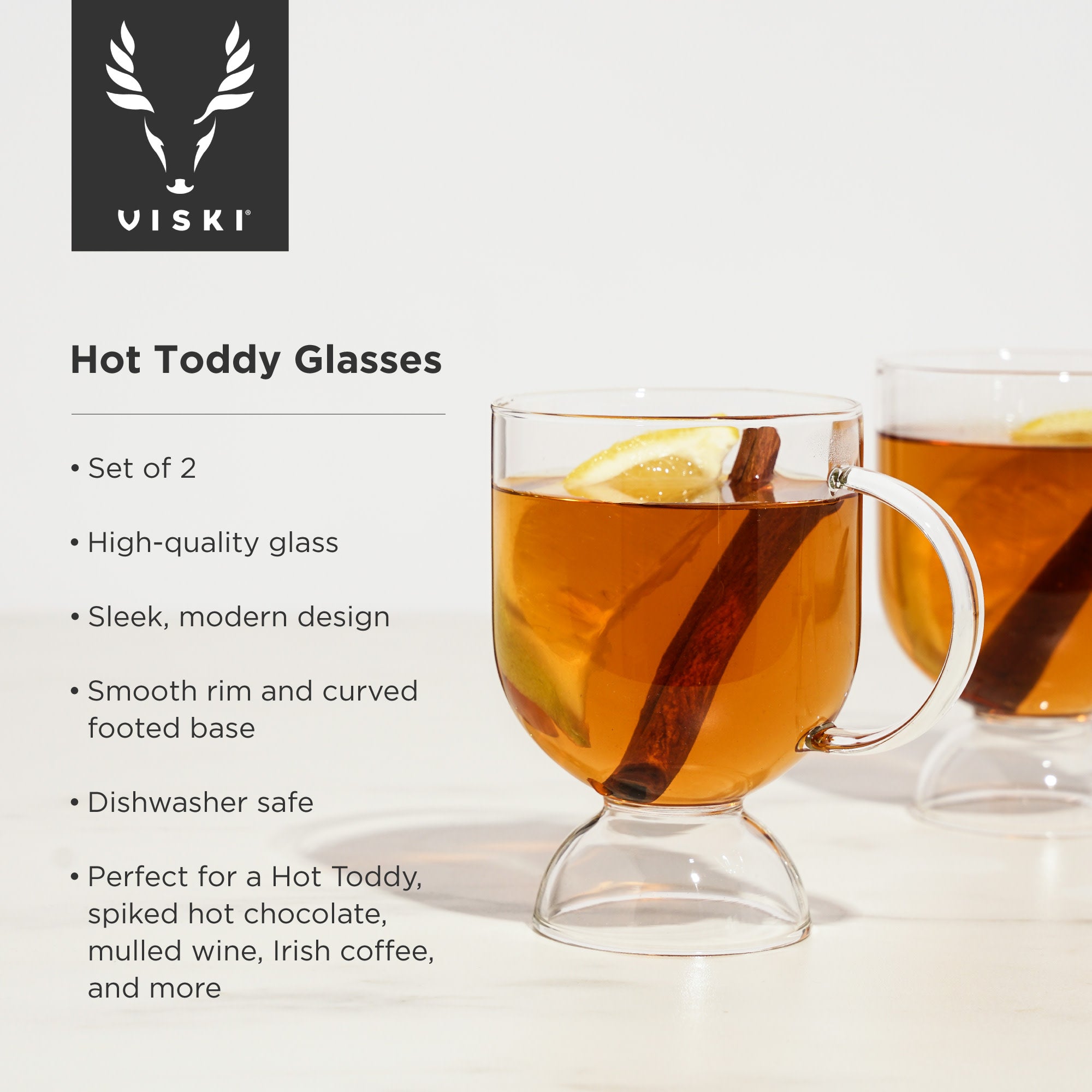 Twine Mulled Wine Glass for Hot Toddies and Cocktails, Clear Glass