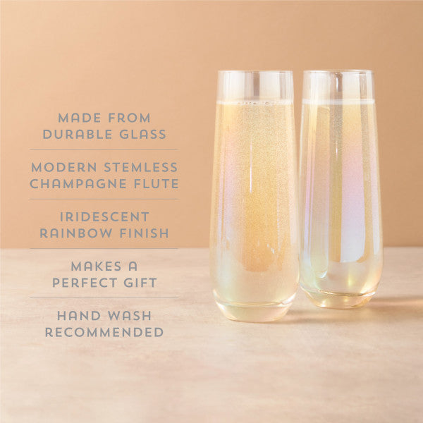 Luster Stemless Champagne Flute Set by Twine (10608)