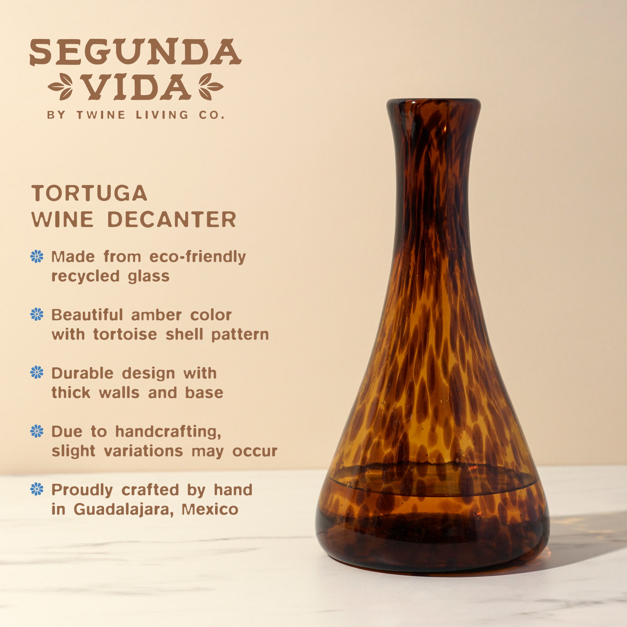 Tortuga Recycled Wine Decanter by Twine Living (11024)
