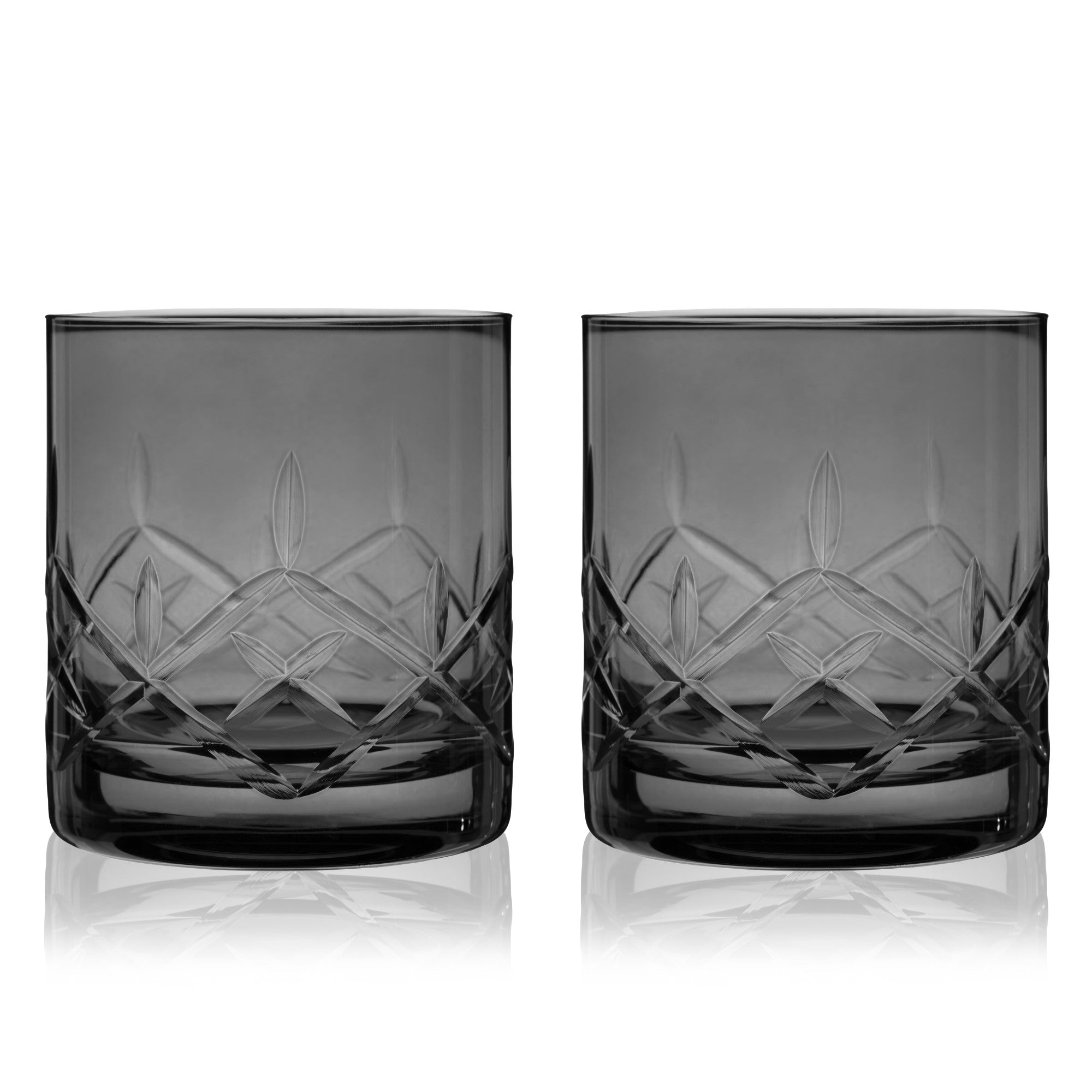 Admiral Cut Crystal Rocks Glasses in Smoke Viski® (11414)