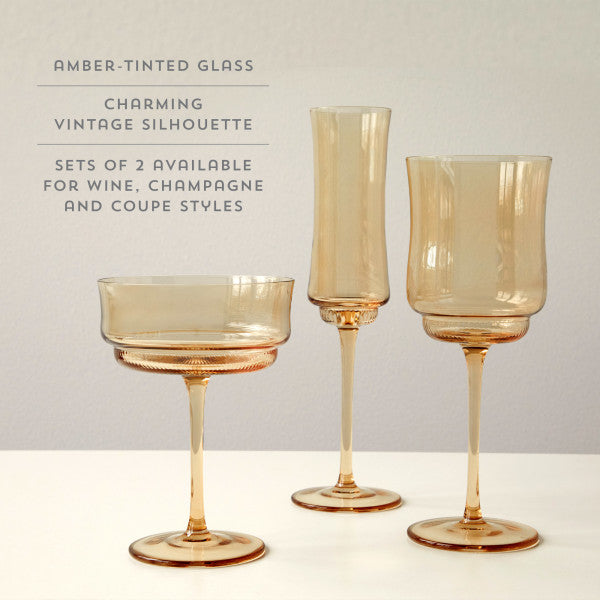 Tulip Champagne Flute in Amber by Twine Living (10877)