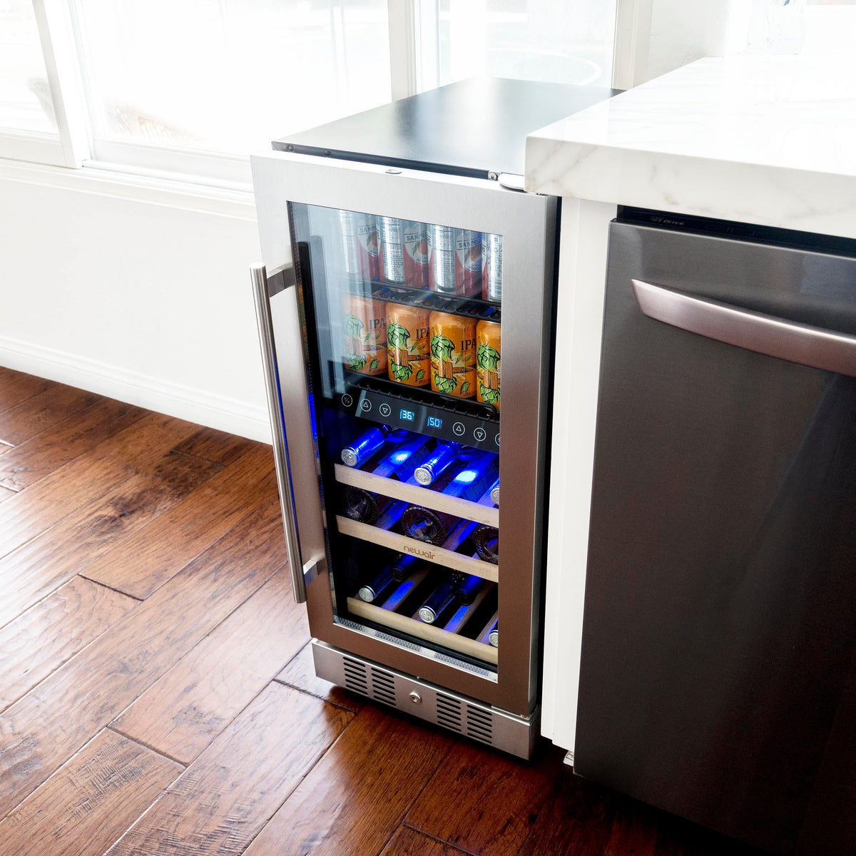 Newair 15” 9 Bottle/48 Can DualZone Wine & Beverage Center (NWB057SS00)